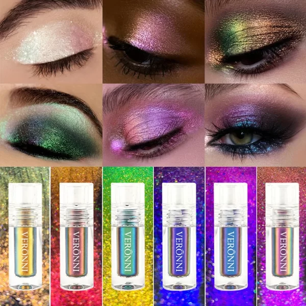 Metal Liquid Chameleon Eye Shadowcosmetics Multi-Dimensional Eye Makeup, Durable Holographic Flash Multi-color Eye Shadow Makeup - Image 2