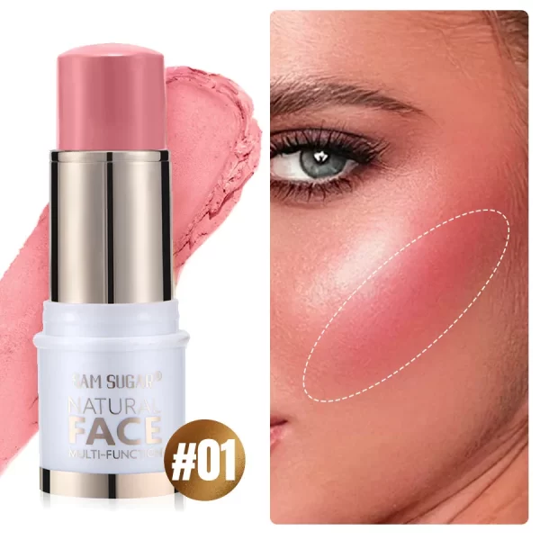 SAM SUGAR Highlighter Stick Brightening Skin Tone Contouring Natural Stereo Concealer Blush Multi-Purpose Stick - Image 13
