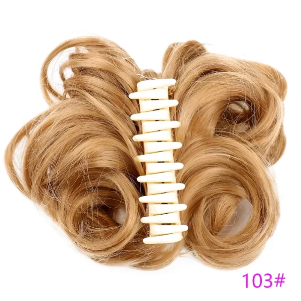 Women's Hair Bun Synthetic Bands Short Curly Chignon Hairpins Claw In Hairpieces for Fake False Hair Scrunchy Black Brown - Image 14