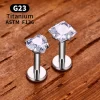 2/10PCS G23 Titanium Piercing Jewelry Ear Cartilage Tragus Heart Flat Back Stud Earrings 16G CZ Internal Thread Labret Lip Ring - Image 3
