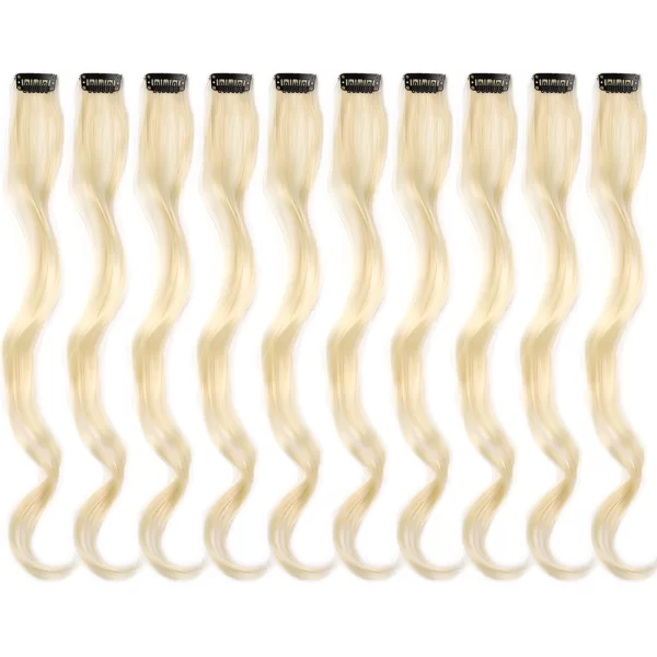 Clip in Hair Extensions,10Pcs/Pack Colored Curly Wave Hair Extensions Party Highlights Long Curly Synthetic Hairpieces for Women - Image 13