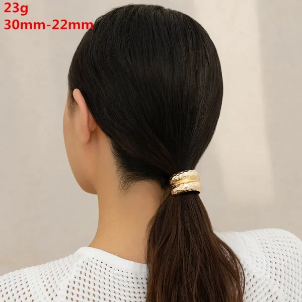 European and American style simple U-shaped alloy ponytail headband high elastic rubber band hairband low ponytail hairband fema - Image 19