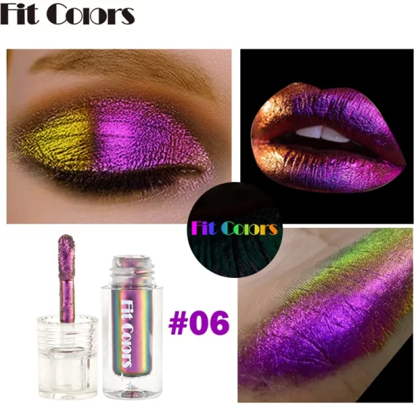 Aurora Metallic Eyeshadow Powder Pigment Aurora Multi Chrome Liquid Eye Shadow Stick High Light Chameleon Eyeshadow Makeup - Image 2