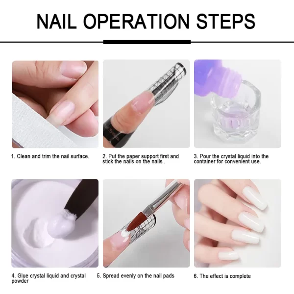 Acrylic Nail Kit For Nails Art All For Manicure Nail Acrylic Powder Liquid Professional Set  For Extension Nail Carving Tips - Image 4