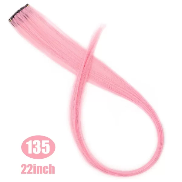 Synthetic 18" Feathers Hair Clip in One Piece Hair Extension DIY Colorful Hairpiece For Fashion Beautiful Girls - Image 63