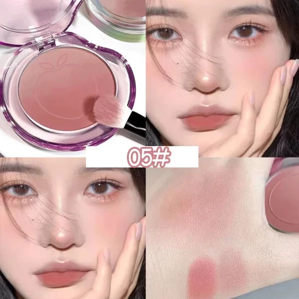 Peach Pink Blusher Matte Purple Cheek Tint Blush Makeup Lasting Brighten Facial Silky Smoothness Rouge Powder Palette Cosmetics - Image 13