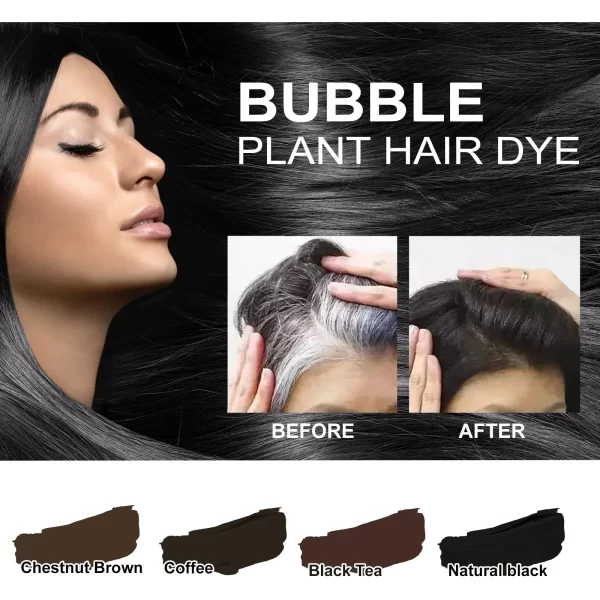 Pure Natural Herbal Hair Dye Shampoo 5 Minute Change Hair Color Lasting Coloring Non-irritating Plant Bubble Hair Care Women Men - Image 4