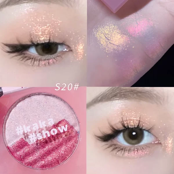 Aurora Purple High Gloss Two-color Highlighters Palette Makeup 3D Face Brighten Contour Shimmer Shadow Powder Body Illuminator - Image 3