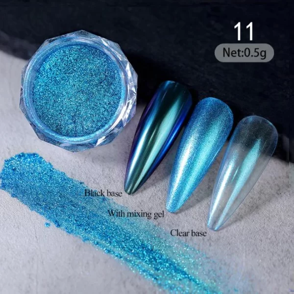1jar Gradient Chrome Nail Powder Optical Neon Mirror Powder Metallic Mirror Effect Chameleon Pigment Glitter For DIY Manicure - Image 31