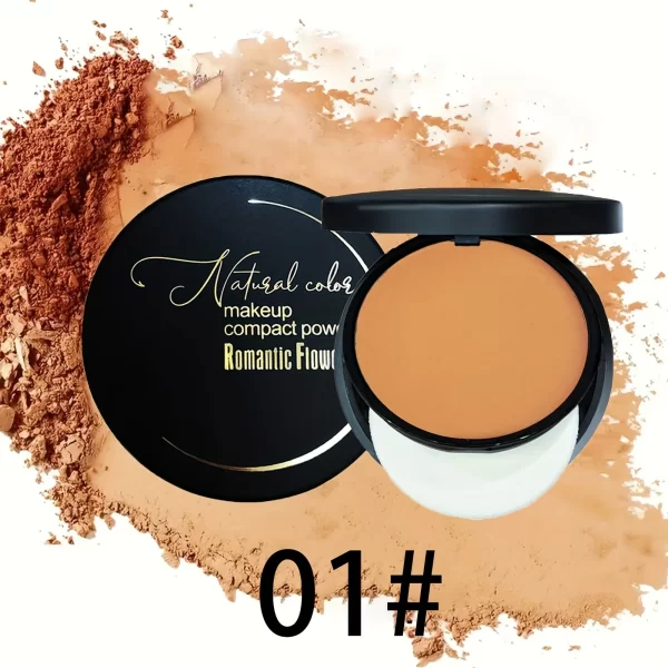 3 color bronzer, sculpting matte powder, waterproof, full coverage, press-on powder, natural color, with puff - Image 9