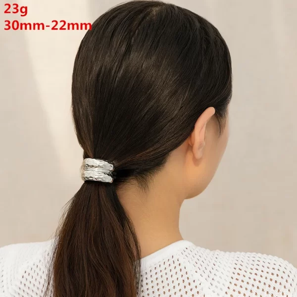 European and American style simple U-shaped alloy ponytail headband high elastic rubber band hairband low ponytail hairband fema - Image 3