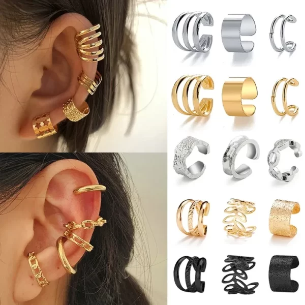 Punk Ear Clip Earrings For Women Jewelry Ear Cuffs Without Hole Fake Piercing Earring Earcuff C-shape Clip On Earrings Brincos - Image 5