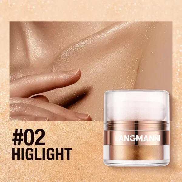 Shimmering Highlighter Powder High Gloss Diamond Powder Shiny High Light Glitter Face Body Makeup Cosmetics Brightening Makeup - Image 7