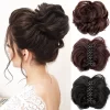 Women's Hair Bun Synthetic Bands Short Curly Chignon Hairpins Claw In Hairpieces for Fake False Hair Scrunchy Black Brown - Image 2