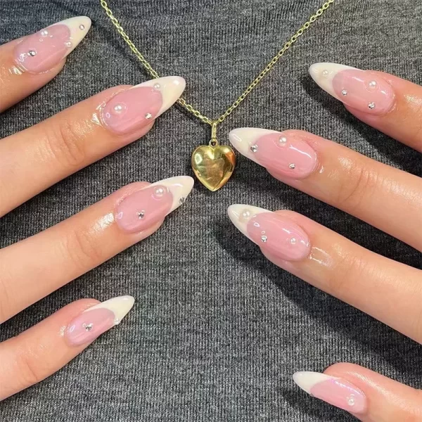 24pcs French Cat Eyes False Nails Almond Head Fake Nails for Manicure Beauty Glitter Shiny Artificial Nail Patch Press on Nails - Image 16