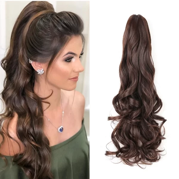 Ponytail Extension Claw  Curly Wavy Clip in Hairpiece Ponytail Hair Extensions Long Pony Tail Synthetic for Women - Image 2