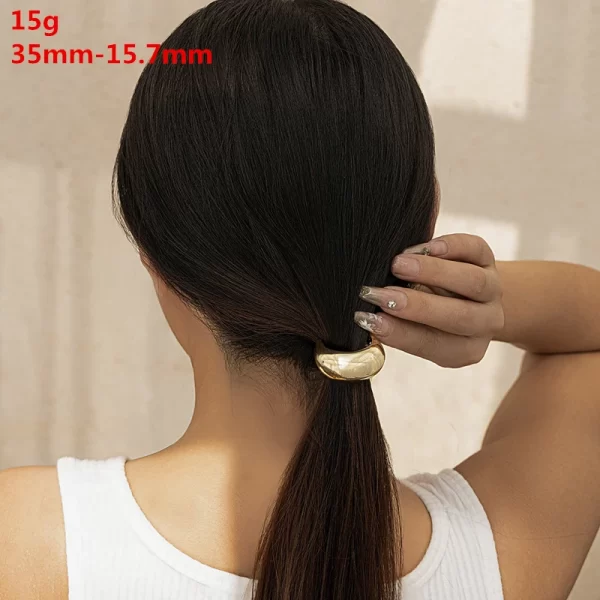 European and American style simple U-shaped alloy ponytail headband high elastic rubber band hairband low ponytail hairband fema - Image 9