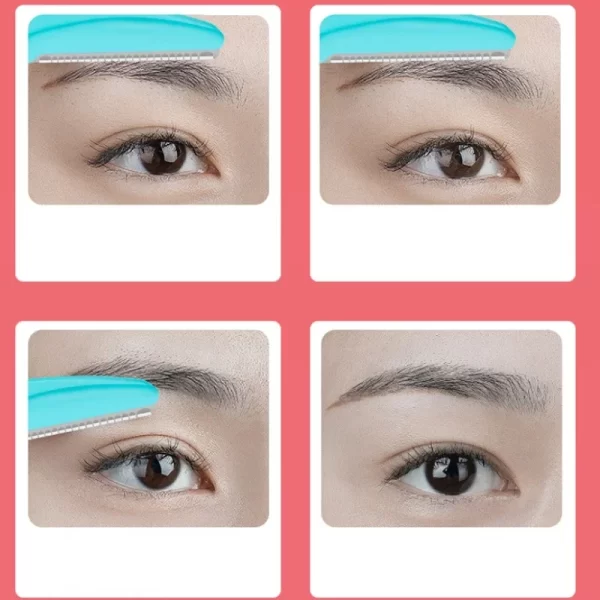 Eyebrow Trimmer Beauty Makeup Tools for Women Eyebrow Remover Eyebrow Scissors with Comb Stainless Steel Face Eyebrows Razor - Image 6