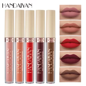 HANDAIYAN Matte Liquid Lipstick Rose Lipgloss Waterproof Non-stick Cup Long-Lasting Matte Lipstick Moisturizing Lip Gloss