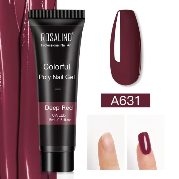 ROSALIND Colorful 15ml Poly Nail Gel Semi Permanent Acrylic Liquid Fast Extension Nail Gel Build Cured with UV/LED Lamp - Image 14