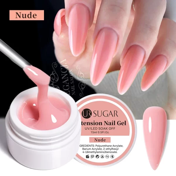 UR SUGAR 15ml White Extension Gel Nail Polish Acrylic Construct Hard Gel Semi Permanent Varnish Nude Pink Gel Polish UV Manicure - Image 9