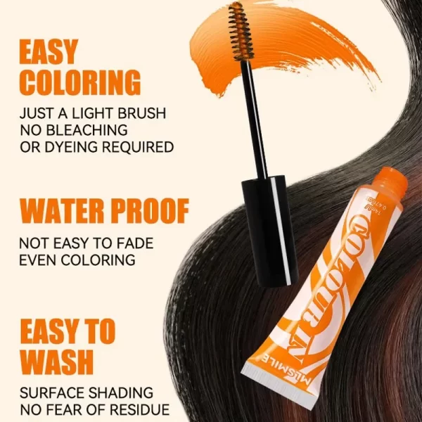 Washable Temporary Colorful Hair Dye Natural Hair Coloring Highlight Mascara Stick Disposable One-time Instantly Conceals Hair - Image 3