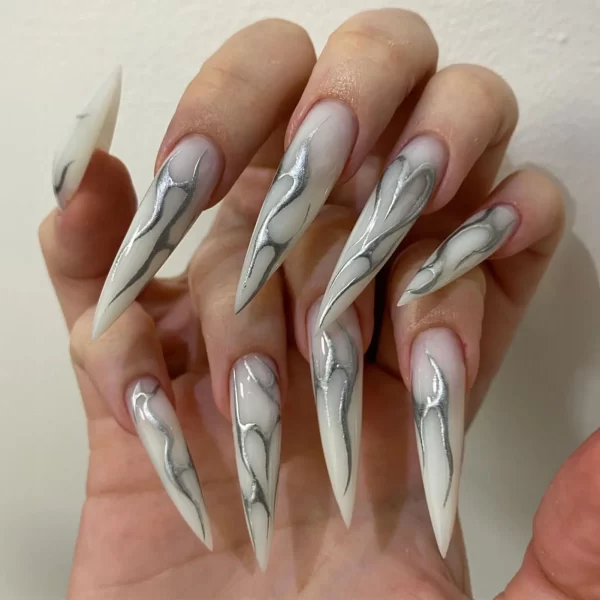 Red Spider Printed False Nails Halloween Nail Art Decor Press on Nails for Girl Gifts Short Round Cool y2k Style Fake Nail Tips - Image 35