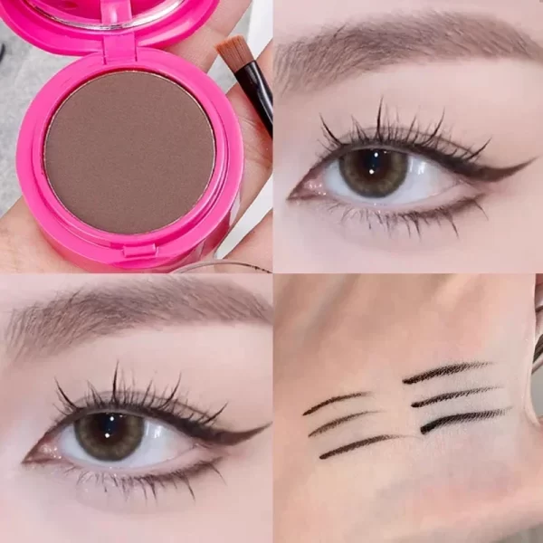 Matte Eyeliner Eyebrow Cream Gel 2 in 1 Waterproof Long Lasting Contouring Brown Black Brow Cream with Brushes Makeup Cosmetics - Image 3