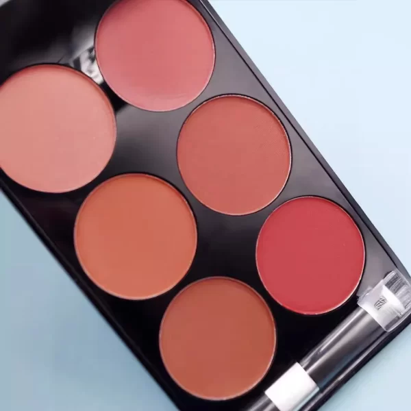 6 Colors Blush Contour Compact Makeup Delicate Skin-Friendly Brightening Skin Color Highlight Matte Contour Highlighter Palette - Image 5