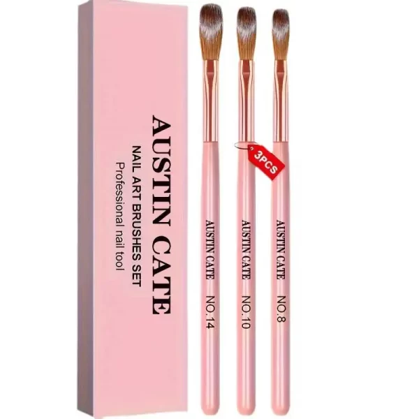 3Pcs Acrylic Nail Brush Set #8/10/14 Professional Acrylic Powder Extension Nail Brushes Nail Art 3D Carving Manicure Salon Tools - Image 7