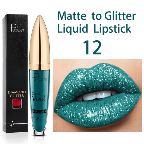 18 Colors Glitter Lip Gloss Waterproof Long Lasting Diamond Matte To Shimmer Metallic Liquid Lipstick Women Lips Makeup Cosmetic - Image 16