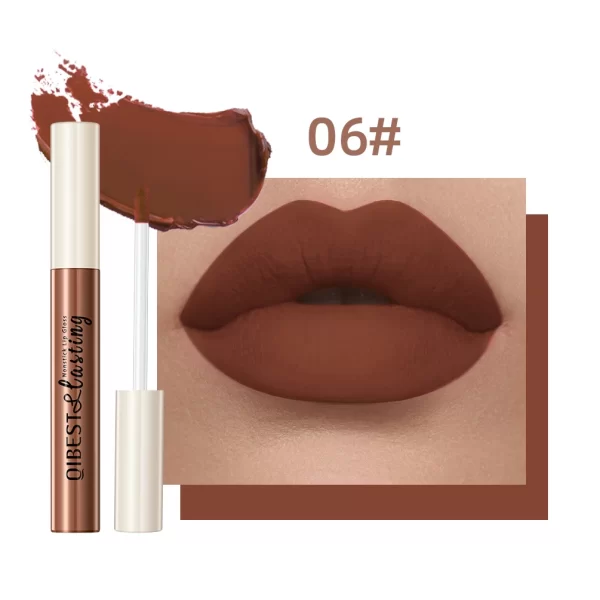 QIBEST 24 Colors Lip Gloss Sexy Red Waterproof  Nude Liquid Lipstick Non-Stick Long Lasting Black White Lipgloss Tint Cosmetics - Image 18