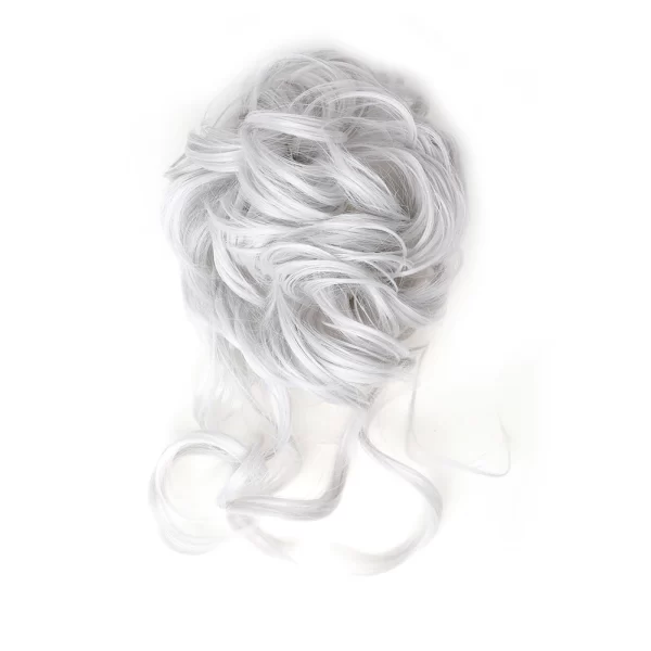 Messy Bun Synthetic Hair Piece Claw Clip Curly Wavy Hair Bun Tousled Updo Scrunchie Long Beard Chignon Ponytail for Daily Wear - Image 9