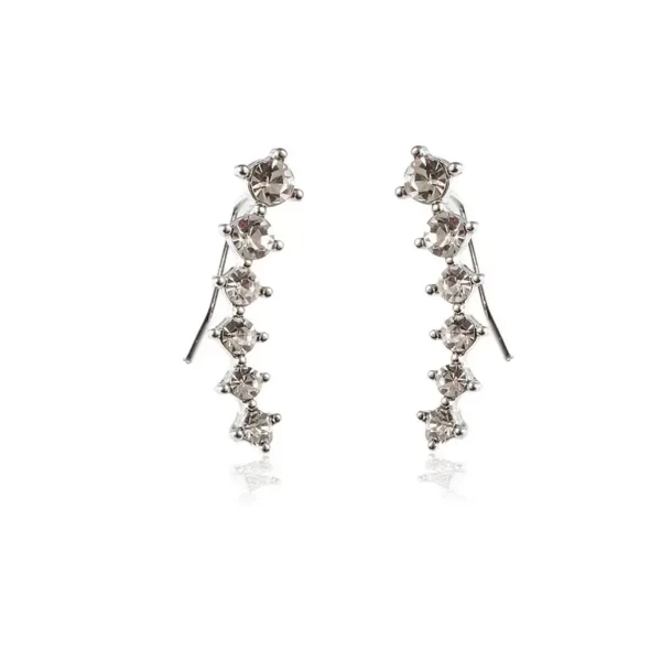 1pc Fashion Personality Gold Color 6pcs Rhinestone Ear Clip Earrings for Women Student Girl,Suitable Daily Party Wear Give Gift - Image 6