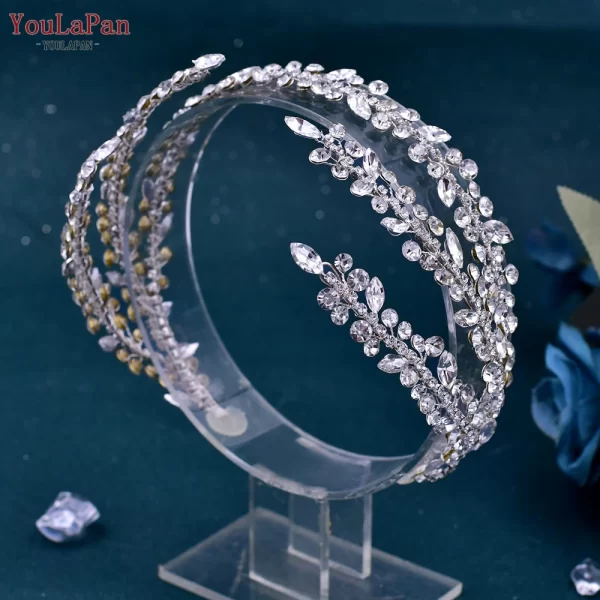 YouLaPan HP496 Rhinestone Bridal Headband Woman Headpiece Wedding Hair Accessories Bride Tiara Pageant Headdresses Wedding Tiara - Image 7