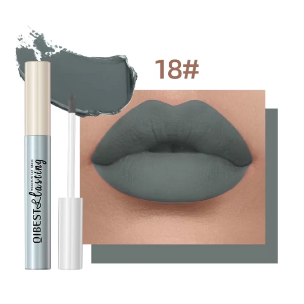 QIBEST 24 Colors Lip Gloss Sexy Red Waterproof  Nude Liquid Lipstick Non-Stick Long Lasting Black White Lipgloss Tint Cosmetics - Image 27
