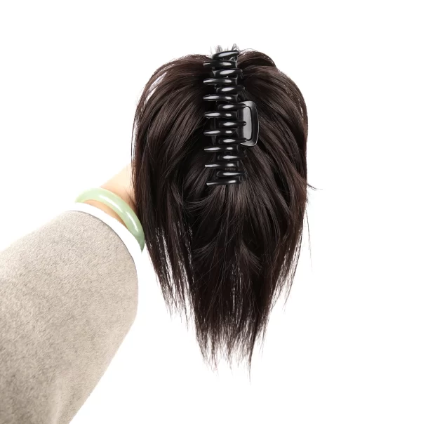 Messy Bun Hair Piece Claw Clip in Hair Buns Hair Piece for Women Straight Short High Ponytail Extension Tousled Updo Faux Hair B - Image 11