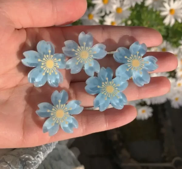 Fashion Cute Yellow Blue Flower Hair Clip Summer Children's Colorful Side Clip Elegant Camellia Headdress Women Hair Accessories - Image 7