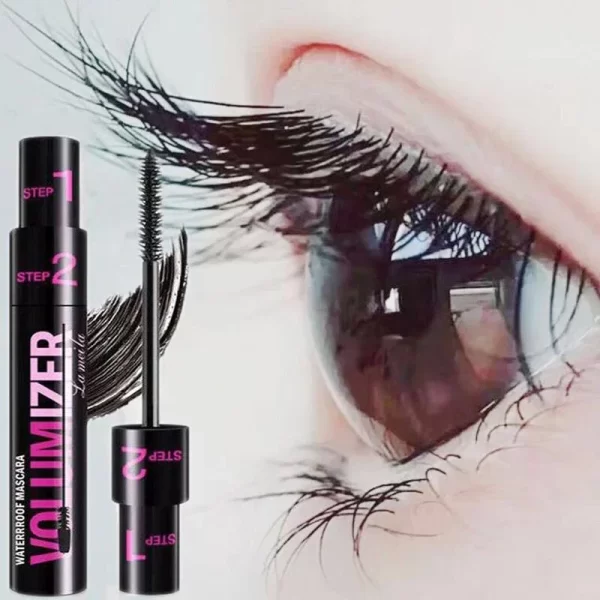 2 In1 Double Purpose Mascara Waterproof Sweatproof Curling Brushes Makeup Eye Fiber Mascara Eyelash Eyelashes Black Make Up - Image 2