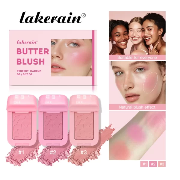Butter Blush Single Color Matte Natural Cheek Tint Waterproof Face Contouring Cosmetics Blush Powder Face Soft Female Makeup - Image 2