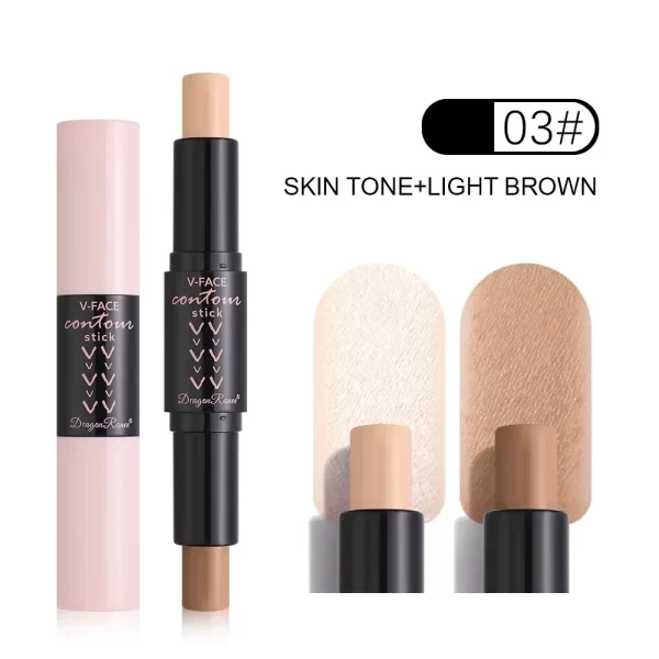 Double-ended Face Contour Concealer Stick Waterproof Oil-control Matte Natural V-face Shaping Contouring Highlight Pen Cosmetics - Image 20