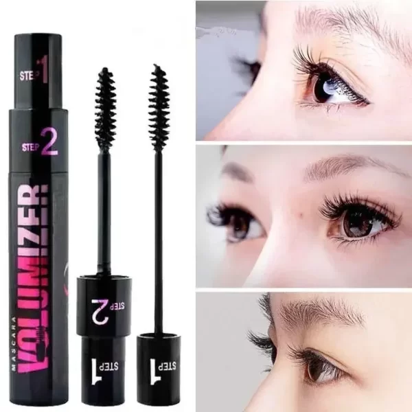 2 In1 Double Purpose Mascara Waterproof Sweatproof Curling Brushes Makeup Eye Fiber Mascara Eyelash Eyelashes Black Make Up - Image 8