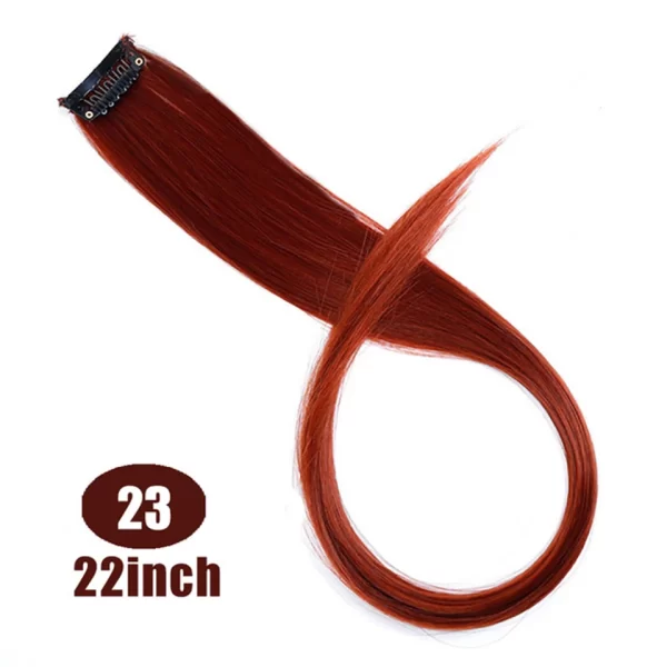 HUAYA Synthetic Long Curly Women Heat Resistant Clip In Hair Extension Hairpiece Gold Grey Purple Pink Red Colorful Extension - Image 57