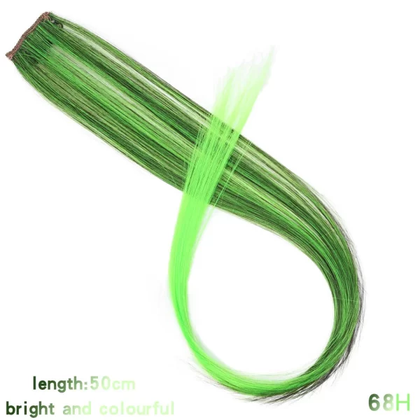 Synthetic 18" Feathers Hair Clip in One Piece Hair Extension DIY Colorful Hairpiece For Fashion Beautiful Girls - Image 43