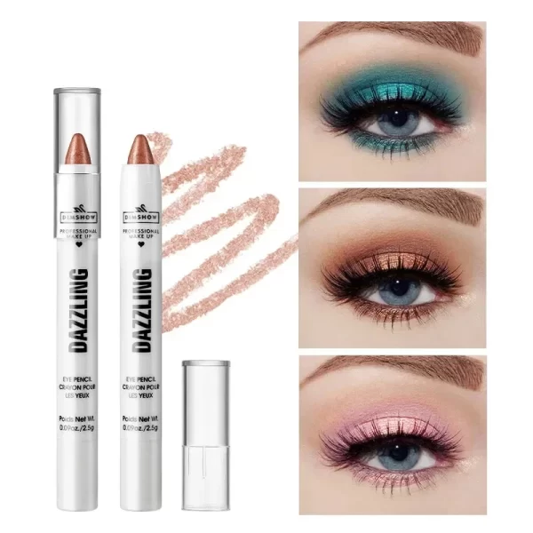 12 Colors Pearlescent Eyeshadow Pencil Waterproof Long Lasting Glitter Shimmer Eye Shadow Pen Eyeliner Stick Eyes Makeup Tools - Image 3