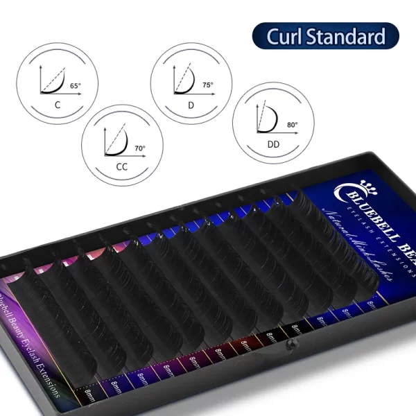 Bluebell Beauty 12 Rows Faux Mink Eyelashes Individual Eyelash Lashes Natural Matte Black Eyelash Extension Korea Silk Eyelashes - Image 2