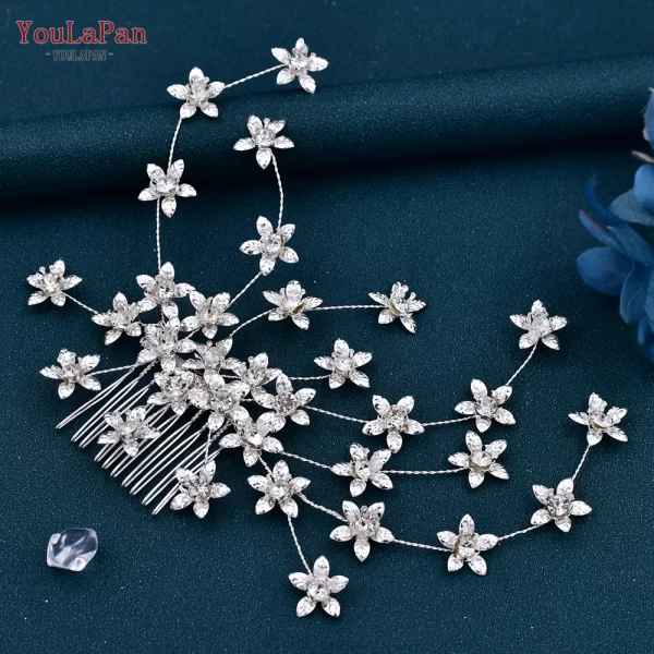 YouLaPan HP502 Flower Wedding Combs Woman Hair Accessories for Party Bride Hair Ornaments Jewelry Bridal Headpiece with Comb - Image 5