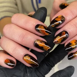 Wearable Manicure Almond Fake Nails Pointed Head The Year Of The Loong Series Press on Nails Full Cover 3D Long Fake Nails