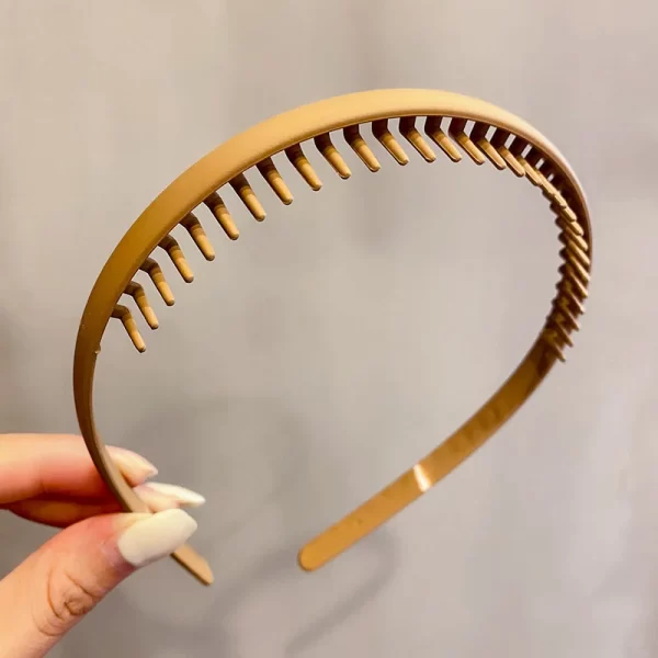 Elegant Solid Color Wave Hairbands For Women Trendy Toothed Non-slip Hair Combs Hair Accessories Girl Face Wash Sports Headbands - Image 20