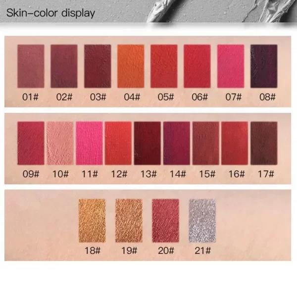 Waterproof Nude Matte Velvet Glossy Lip Gloss Lipstick Lip Balm Sexy Red Lip Tint 21 Colors Women Fashion Makeup Christmas Gifts - Image 4